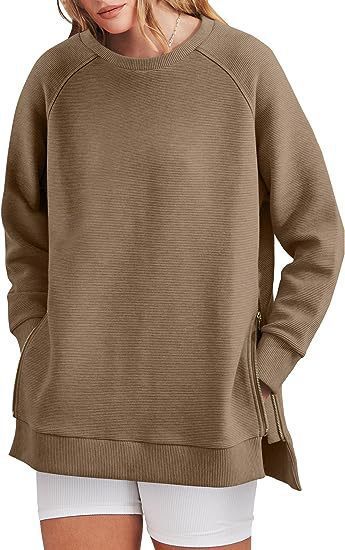 Sweat-shirt pour femme confortable avec poches et fermeture éclair