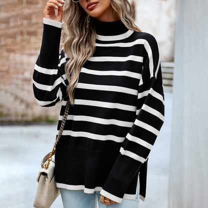 Pull rayé stylé pour l'hiver