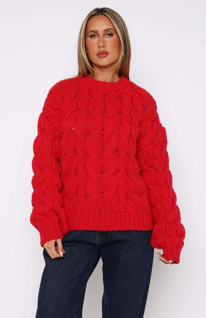 Pull Femme Maille Épaisse Torsadée Moderne