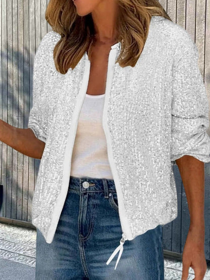 Veste à paillettes pour femme Coupe moderne Vêtements pour femme