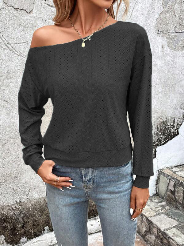 Sweat-shirt Femme Décontracté Asymétrique À Trous Tendance