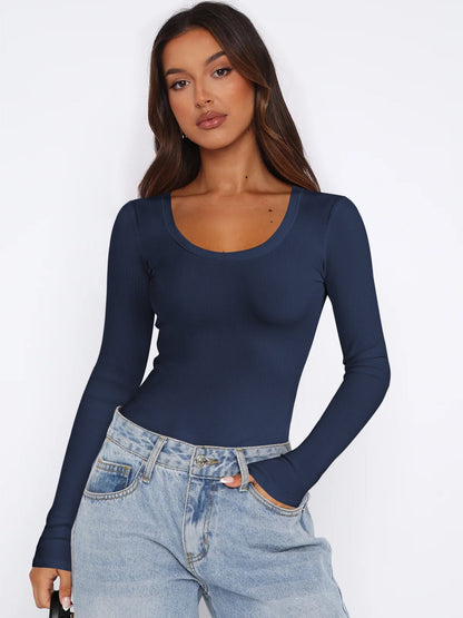Haut à manches longues élégant pour femme, style moderne