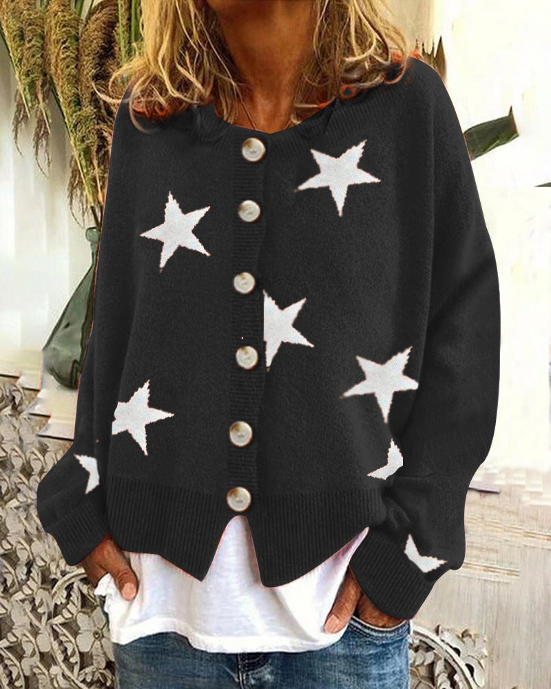 Cardigan femme motif étoiles Chic à porter