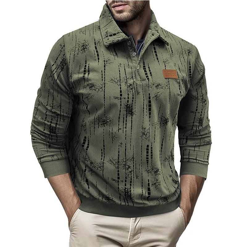 Blouse femme à motifs décontractée boutonnée à col