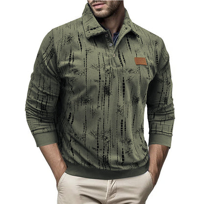 Blouse femme à motifs décontractée boutonnée à col