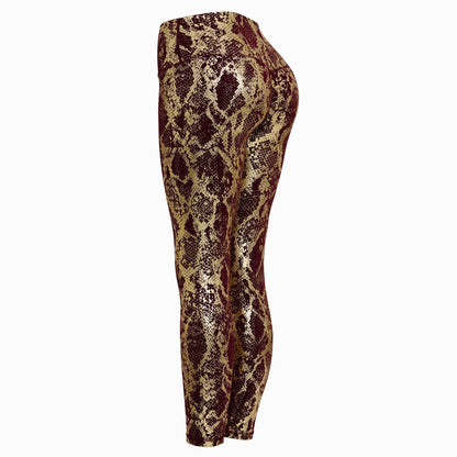 Legging de sport femme motif serpent taille haute
