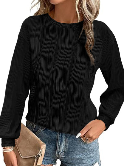 Pull plissé à manches longues élégant pour femme