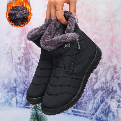 Bottes d'hiver femme Chaud Douillet Fermeture éclair