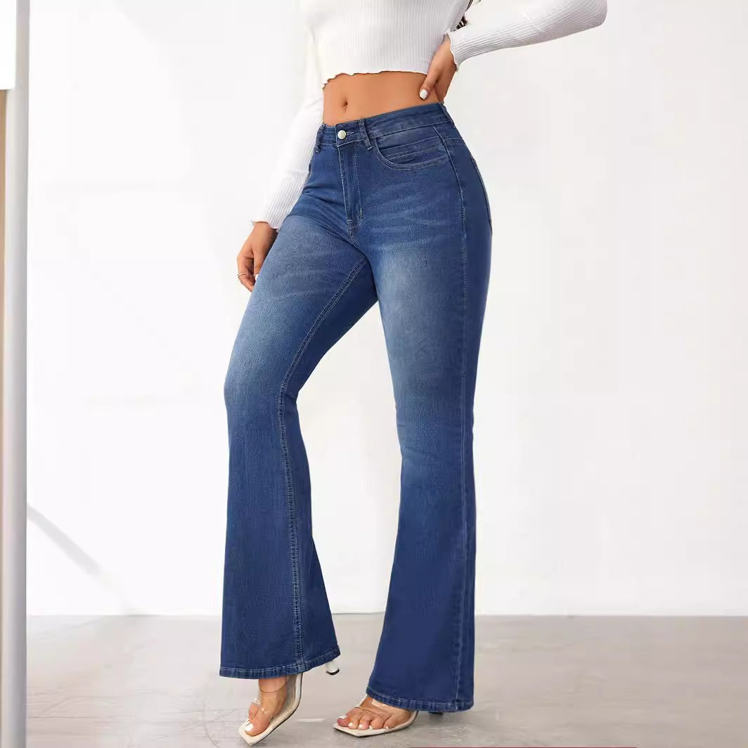 Damenhose High-Waist Flare Jeans Stretch - IdealeKleiden