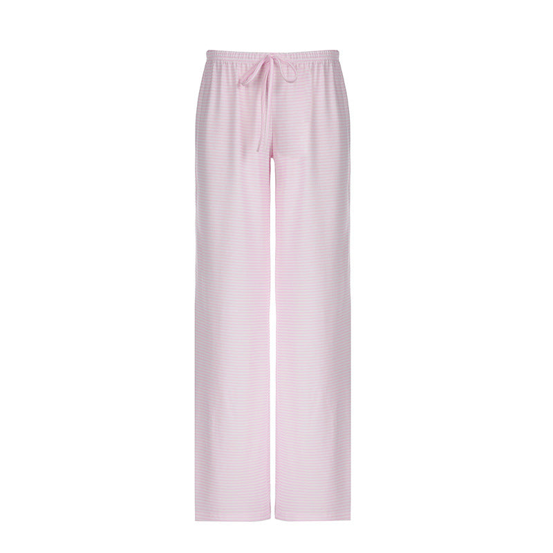 Pantalon d'été femme rayé élastique confortable