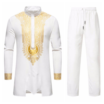 Costume deux pièces élégant à motif exclusif pour hommes