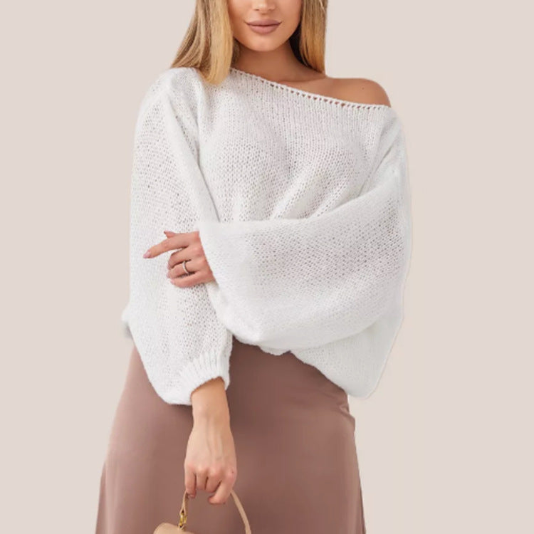 Pull doux épaules dénudées tendance grande taille pour femme