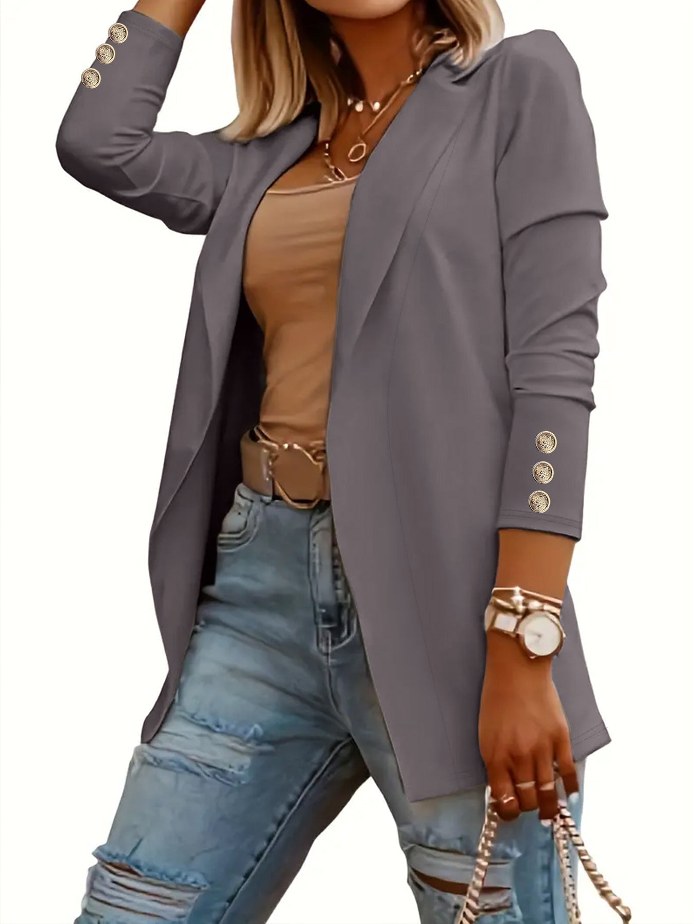 Blazer Élégant Femme Taille Cintrée