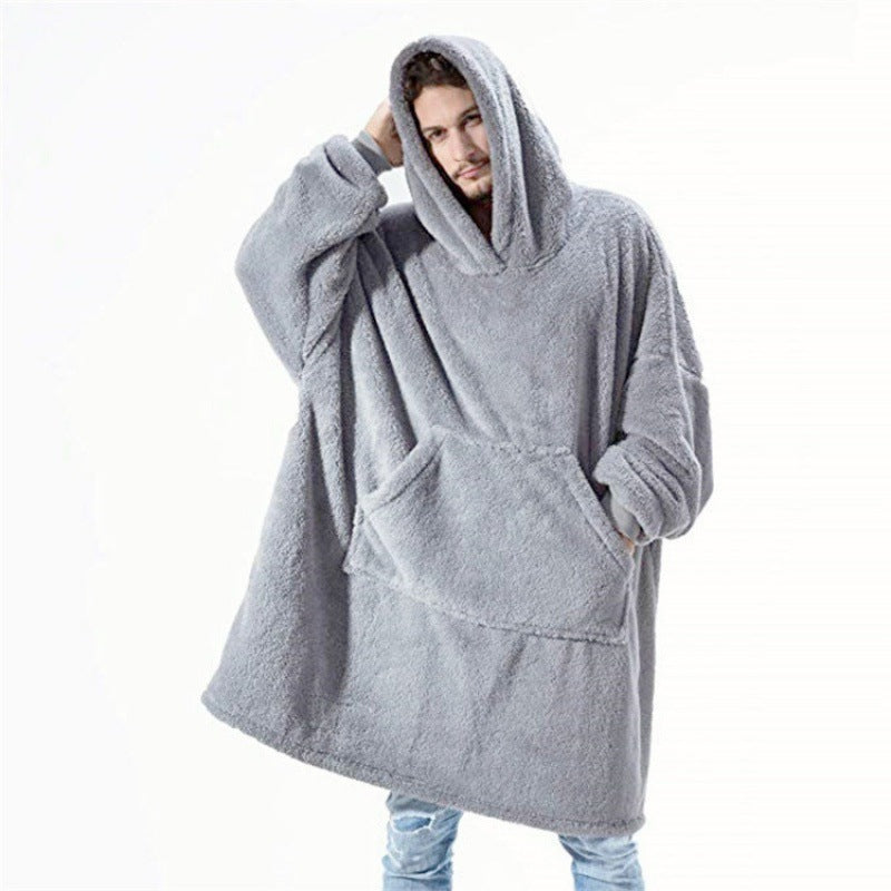 Sweat à capuche oversize doux en polaire pour femme