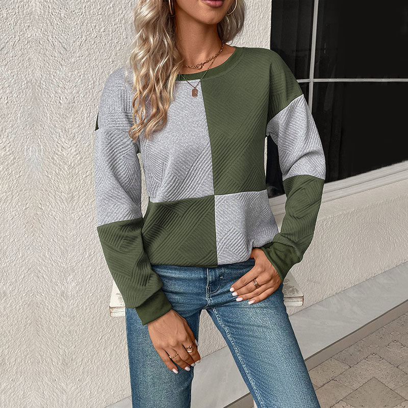 Sweat-shirt pour femme motif géométrique tendance