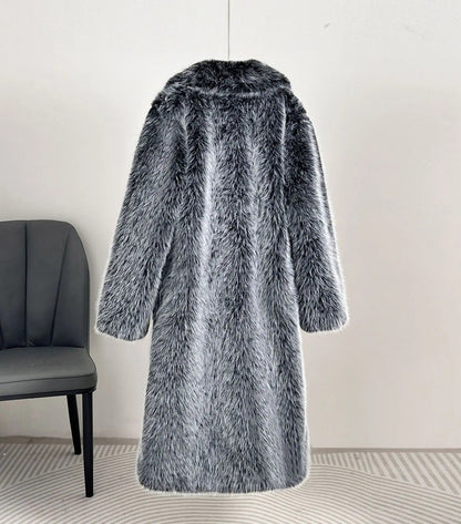 Manteau en fausse fourrure pour femme Design élégant Généreux