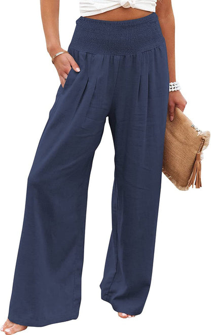 Pantalon en lin pour femme Confortable Coupe ample Type de pantalon d'été