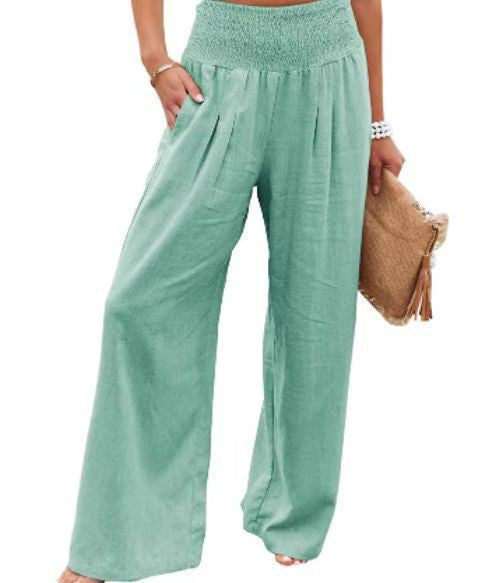 Pantalon en lin pour femme Confortable Coupe ample Type de pantalon d'été