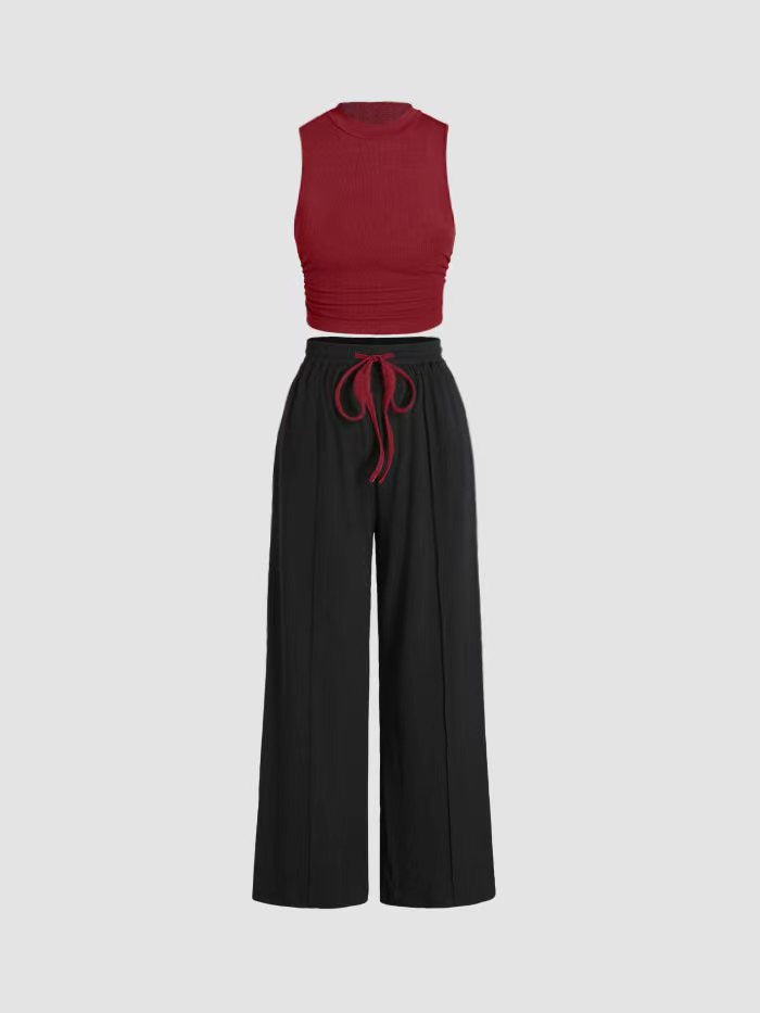 Ensemble décontracté pour femme : Pantalon large et haut confortable