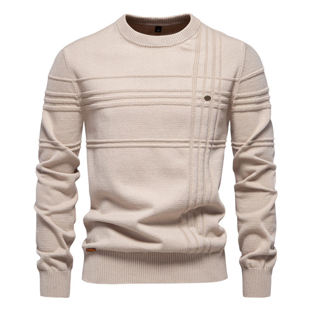 Pull en tricot pour homme, design moderne texturé, coupe confortable