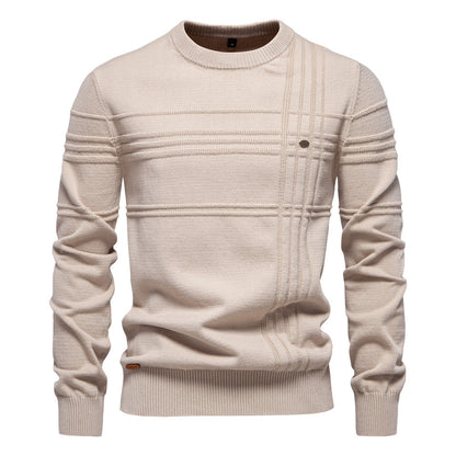 Pull en tricot pour homme, design moderne texturé, coupe confortable