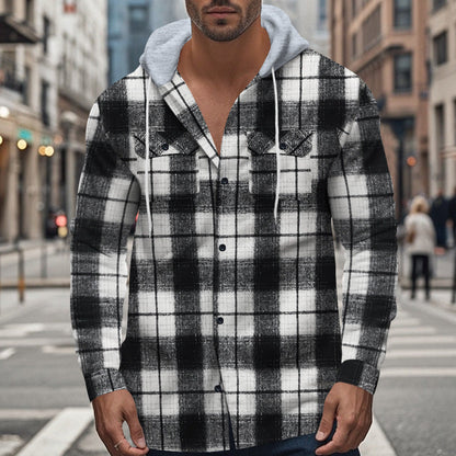 Hoodie homme à carreaux sportif