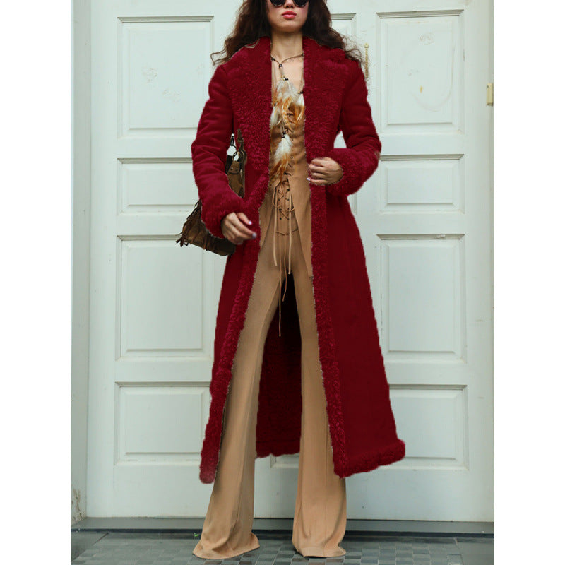 Manteau en fausse fourrure de luxe pour femme Hiver
