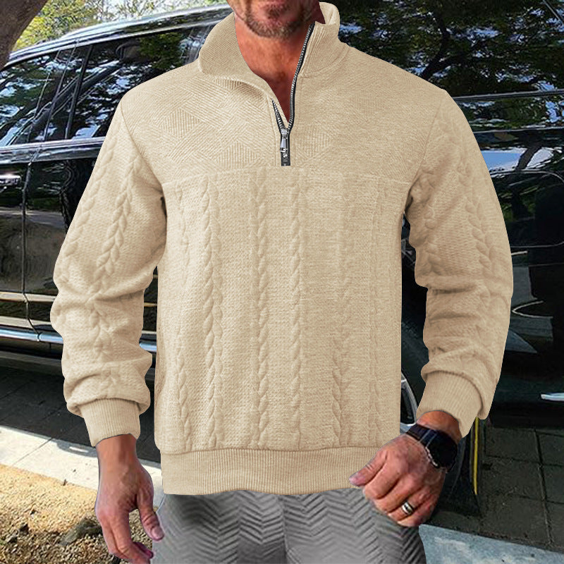 Pull-over homme motif structuré style moderne