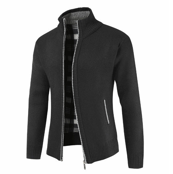Gilet en tricot classique chaud pour homme avec poches