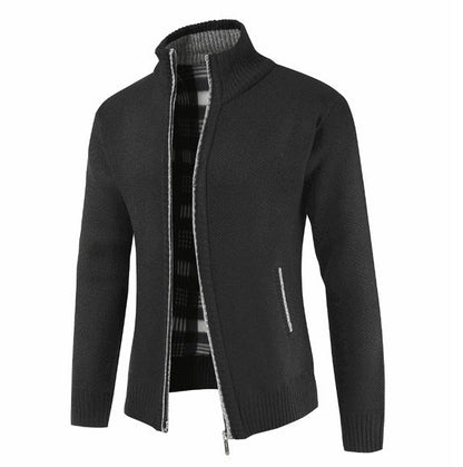 Gilet en tricot classique chaud pour homme avec poches