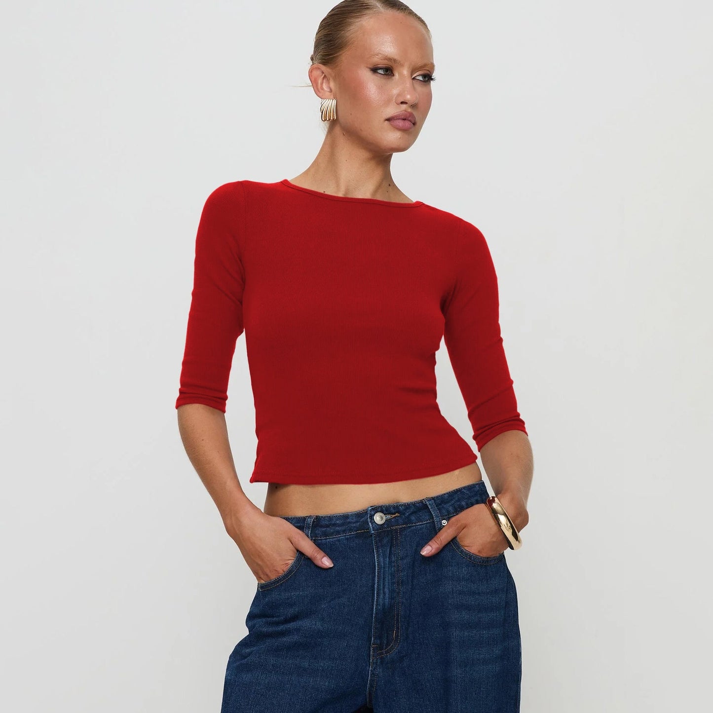 Crop top côtelé sculptant pour femme