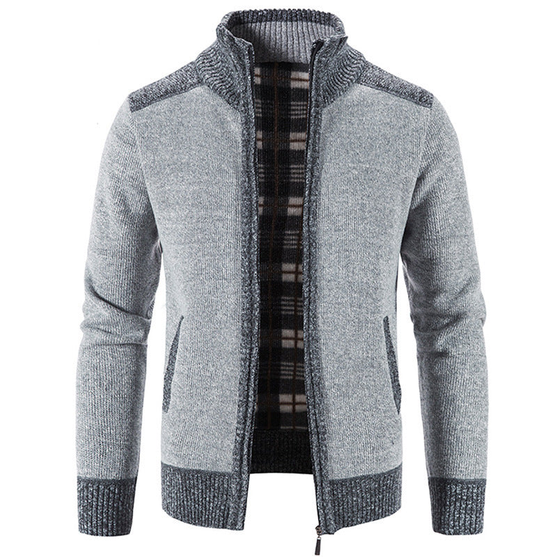 Cardigan Homme Col Montant Maille Structurée