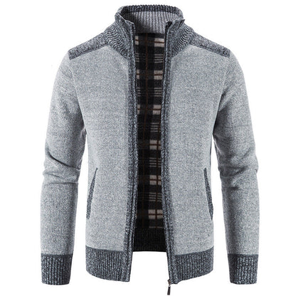 Cardigan Homme Col Montant Maille Structurée