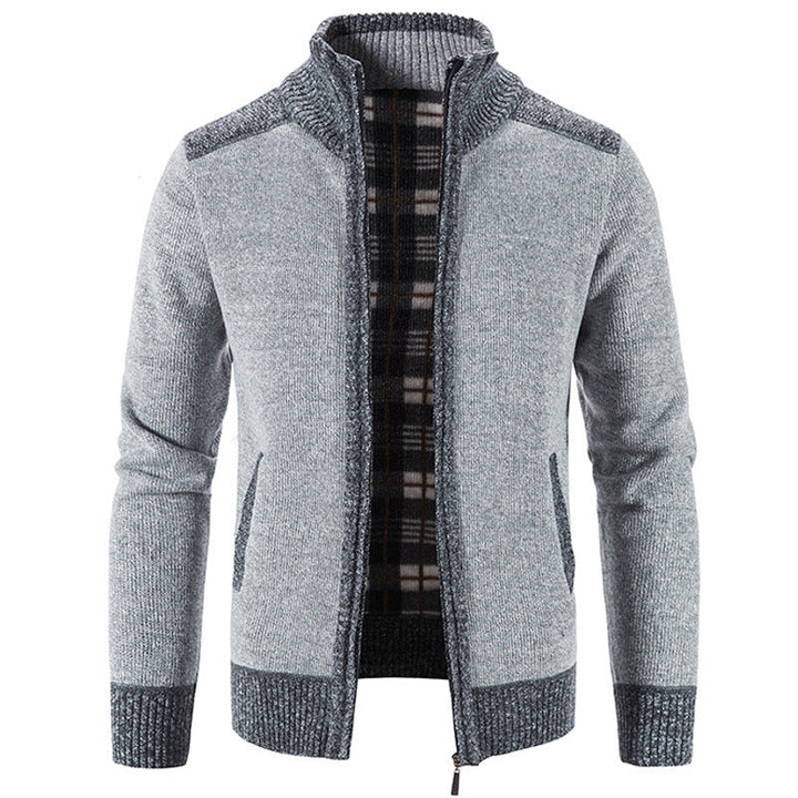 Cardigan Homme Col Montant Maille Structurée