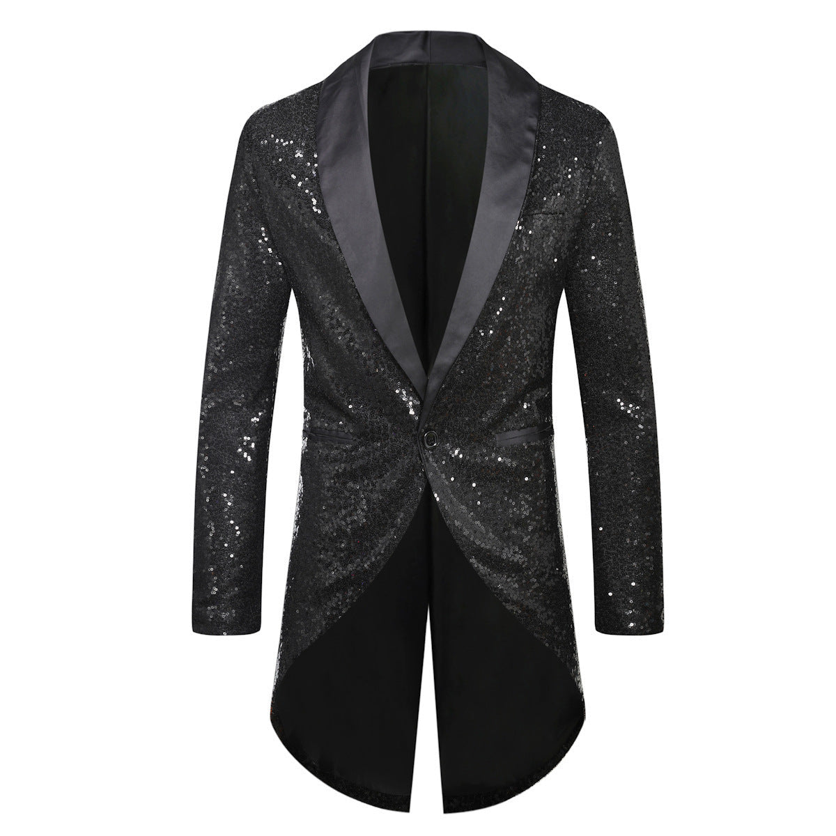 Blazer de costume pour homme, effet pailleté, élégant, col châle
