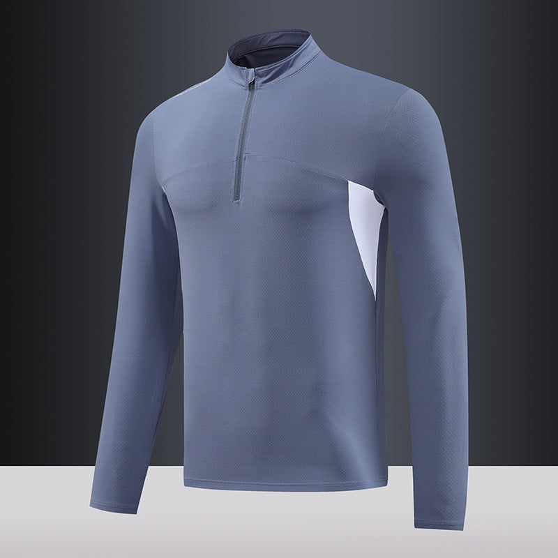 T-shirt thermique fonctionnel pour homme col montant fermeture éclair