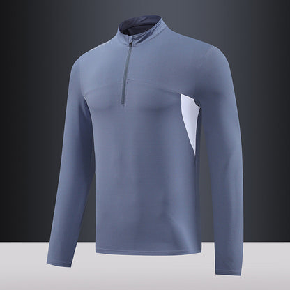 T-shirt thermique fonctionnel pour homme col montant fermeture éclair