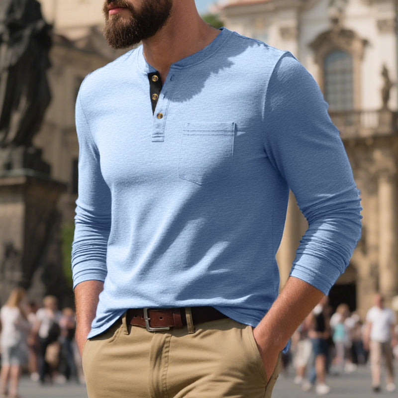 T-shirt homme manches longues coton doux pratique