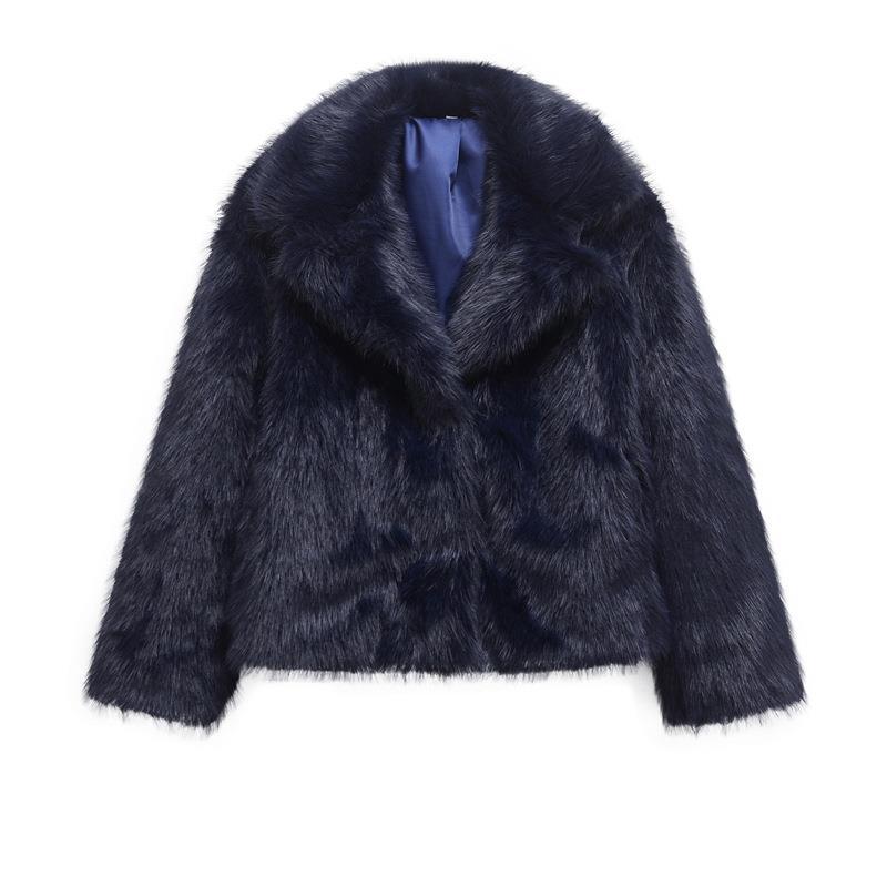 Blazer long en fausse fourrure élégant pour femmes