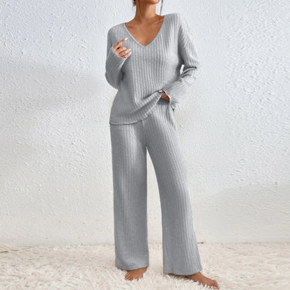Ensemble de détente tricoté confortable pour femmes, design moderne