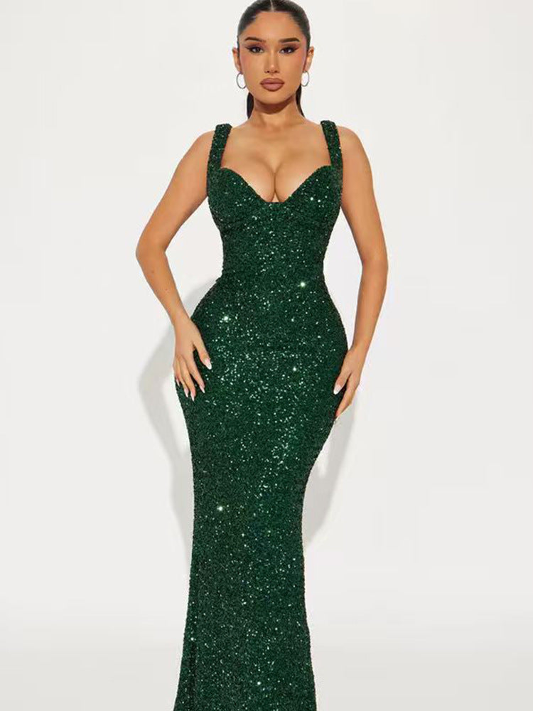 Robe de soirée à paillettes glamour noire