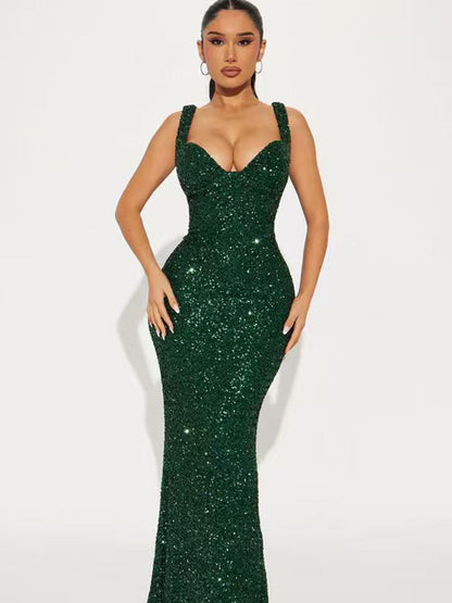Robe de soirée à paillettes glamour noire