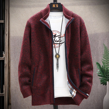 Cardigan homme col montant moderne poches