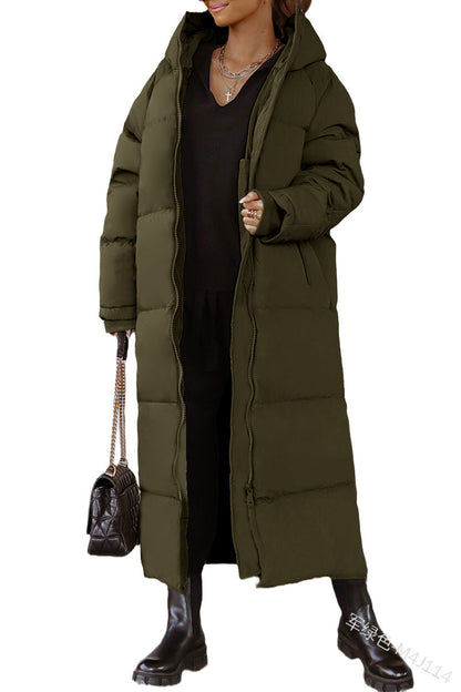 Parka d'hiver doublé chaud pour femme avec capuche