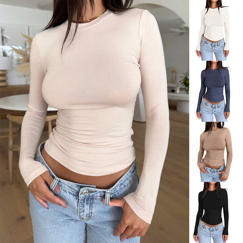 Damen Langarmshirt Figurformend Elegant - IdealeKleiden