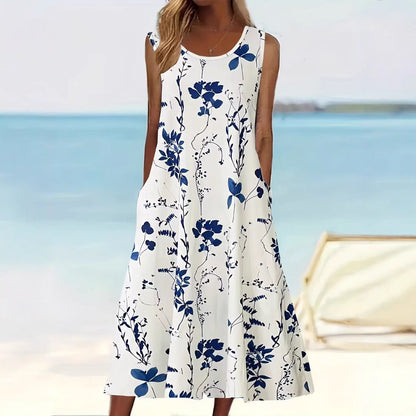 Robe d'été femme motif floral élégante légère