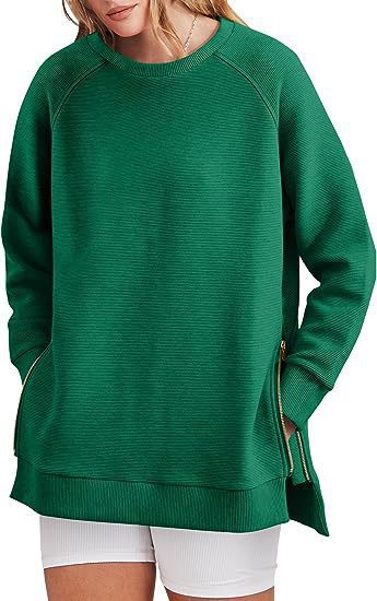 Sweat-shirt pour femme confortable avec poches et fermeture éclair
