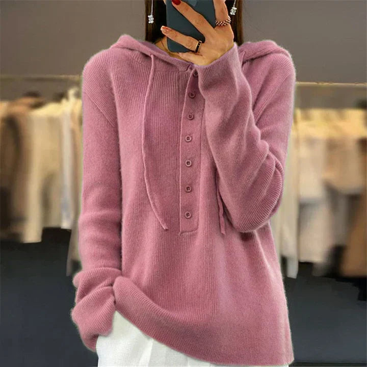 Sweat à capuche ample en maille pour femme