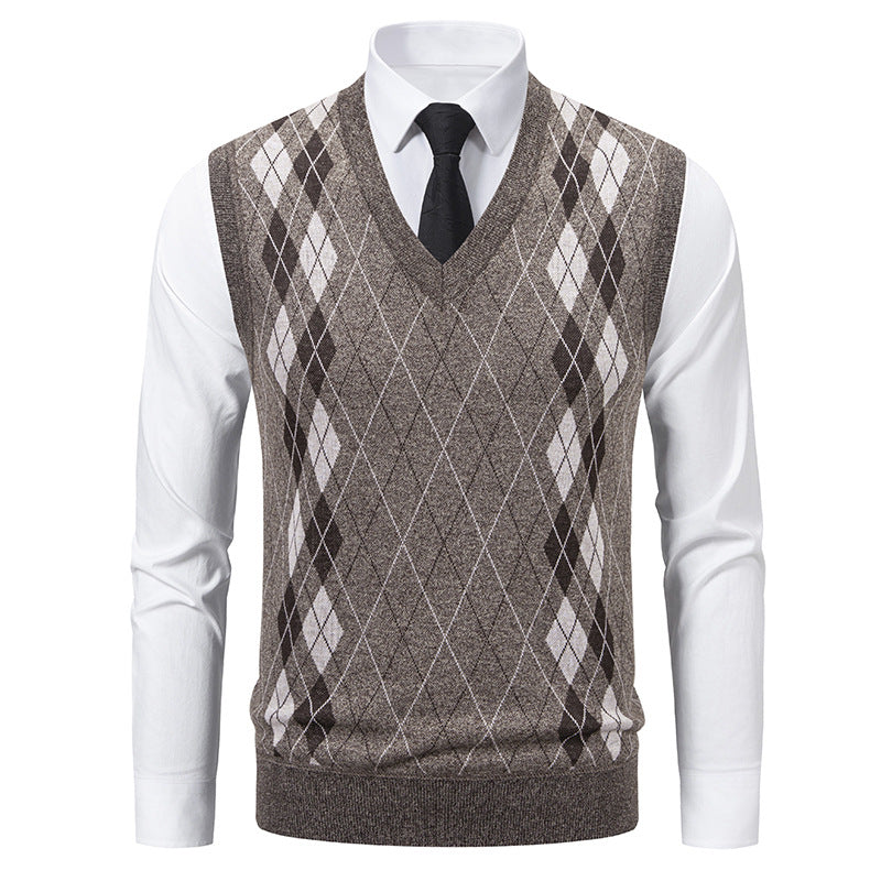 Pullunder pour homme motif losanges design élégant