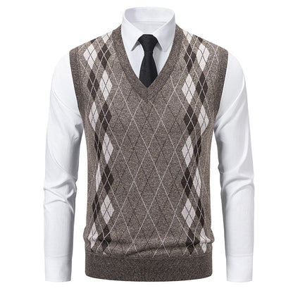 Pullunder pour homme motif losanges design élégant
